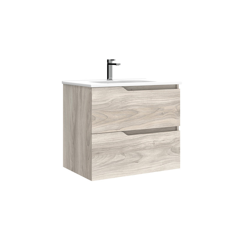 Ensemble de meuble-lavabo mural simple 28 po Menta, Pin gris, 28"