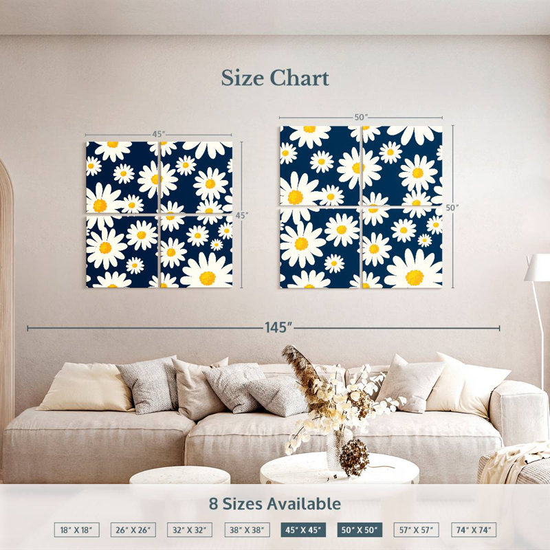 Harnek Daisy Pattern, 50" H x 50" W