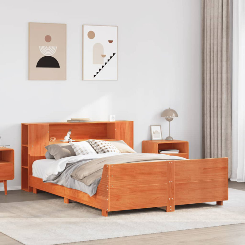 Dollman Bed, 150cm x 200cm, Wax brown