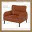 Chaise d'appoint en velours côtelé ergonomique avec poches latérales, structure en bois massif-2144575396