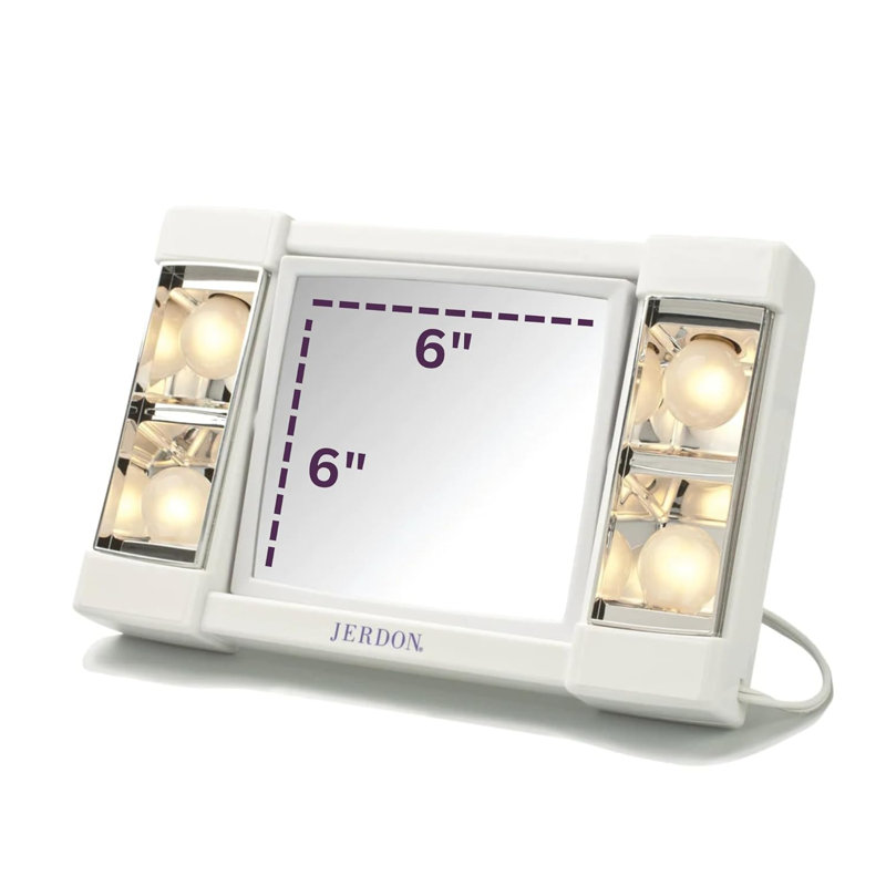 Lighted Tabletop Magnified Makeup Mirror, Plug In