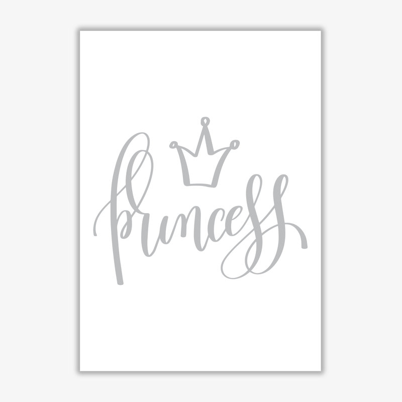 Princess - Print, 85 cm H x 60 cm W x 1 cm D, Unframed, Grey