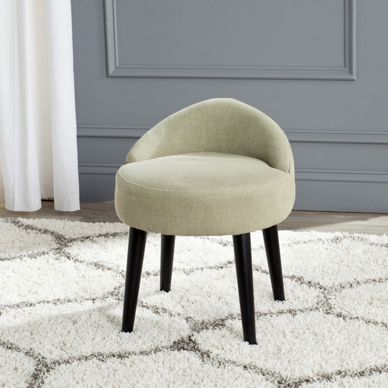 Vanity Solid Wood Accent Stool, Green Mist