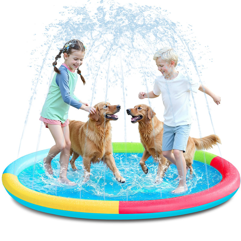 Tapis anti-dérapant anti-éclaboussures - Tapis de jeu d'extérieur pour enfants, Bleu, H 4 po x l 72 po x P 72 po