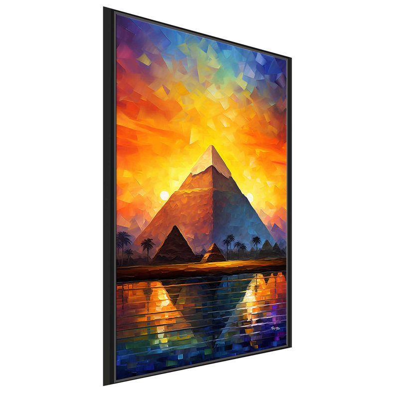 «The Great Pyramid Of Giza», peinture sur toile à cadre flottant, L 21,5 po x H 33,5 po