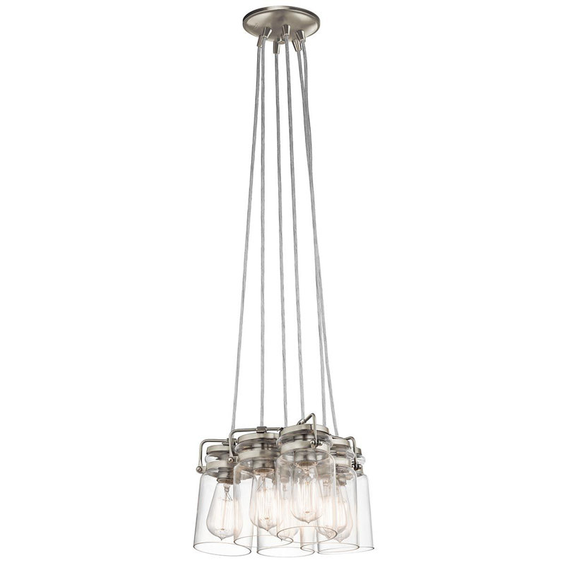 New Britain 6 - Light Brushed Nickel Cluster Pendant