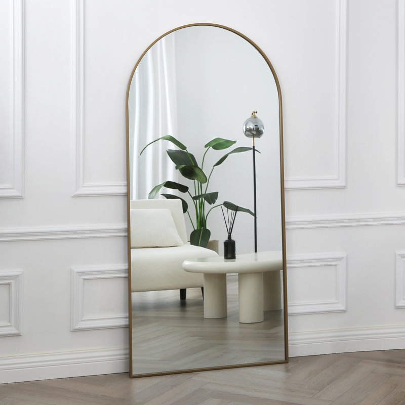 Stoneridge Metal Arch Floor Mirror, Gold