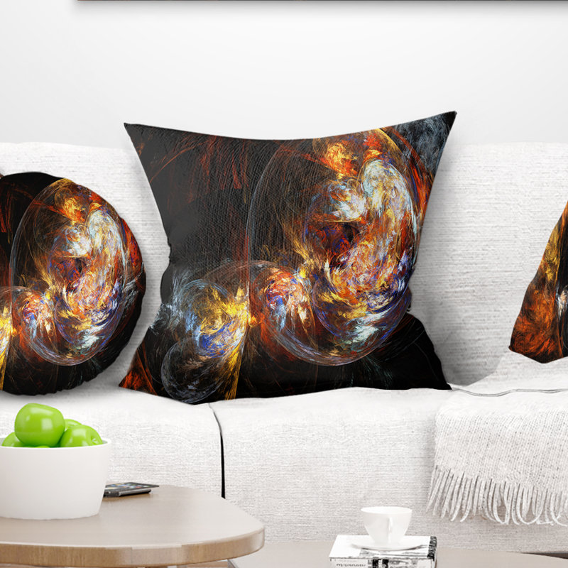  Coussin abstrait, 16 po x 1 po, Carré