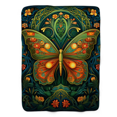 Couverture en sherpa de qualité supérieure 1 pièce Exquis Butterfly