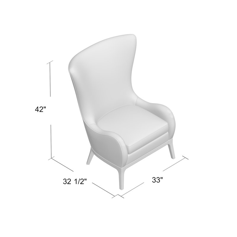 Casper Upholstered Wingback Chair, Montego Bay, Platinum (3160 63)