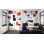 Adhésif décoratif de bureau géométrique moderne - formes abstraites autocollantes bleu marine et corail 083Mv