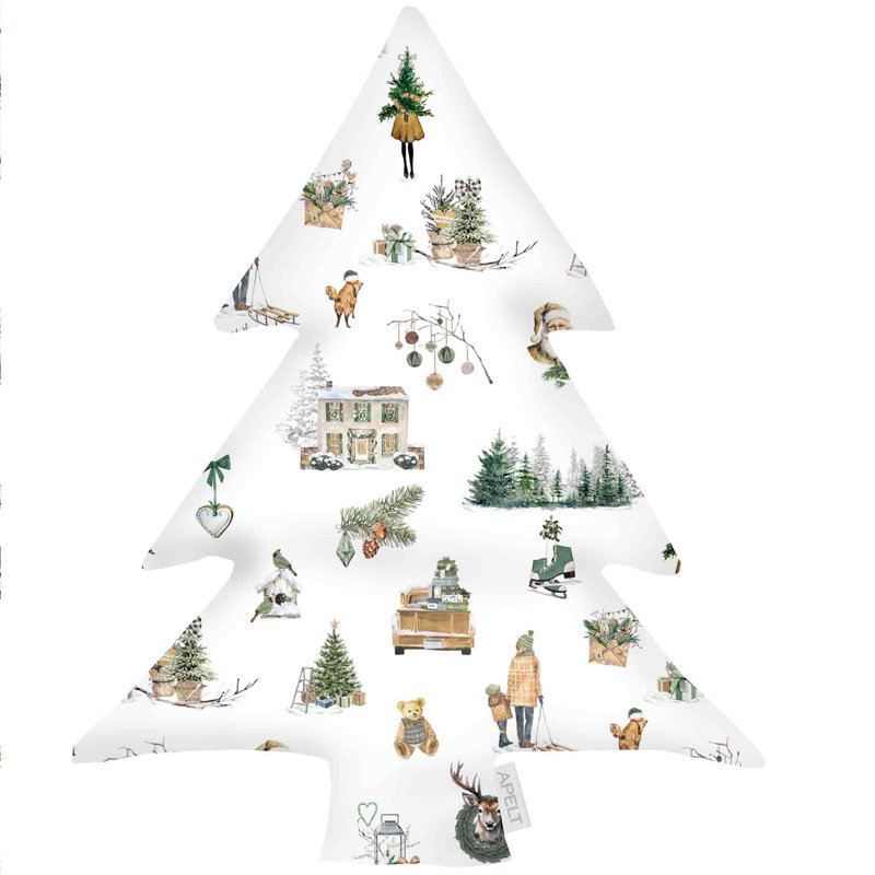 Winterwelt Cushion, Beige, 37cm x 50cm, Rectangular