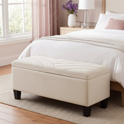 Pearl Upholstered Ottoman Storage Bench