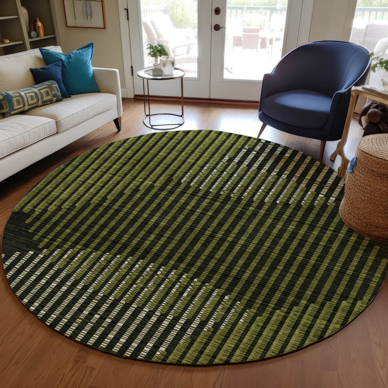 Machine Washable Indoor/Outdoor Chayden ACN1001 Olive