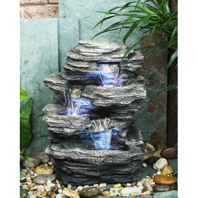 Rock Fountain with Lights
