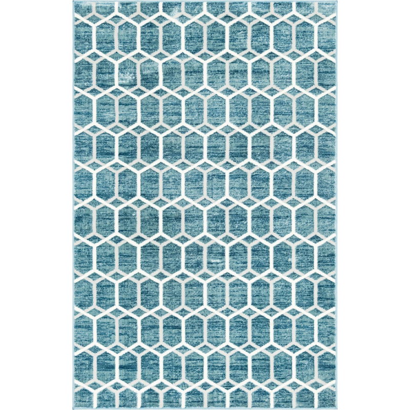 Linares Geometric Hand Woven Area Rug, Rectangle 152 x 244cm