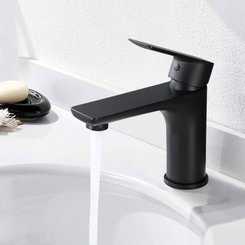 Single Hold Lavatory Basin Sink Faucet, Matte Black