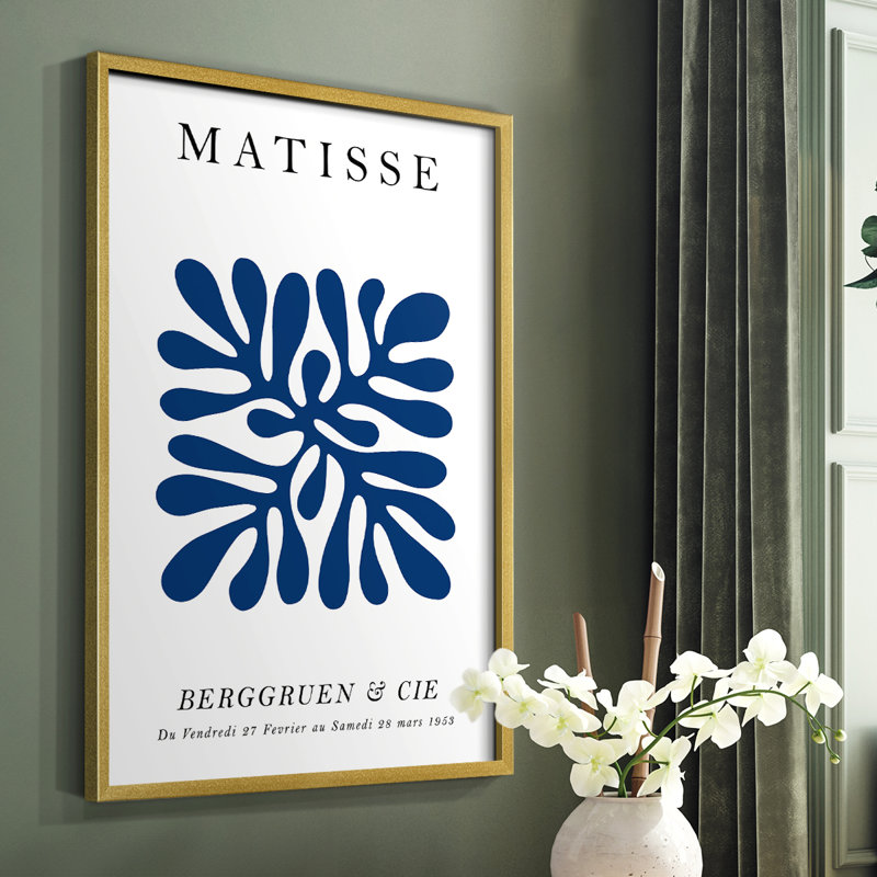 Matisse CECI, reproduction encadrée - bois massif, Or, H 10 po x l 8 po