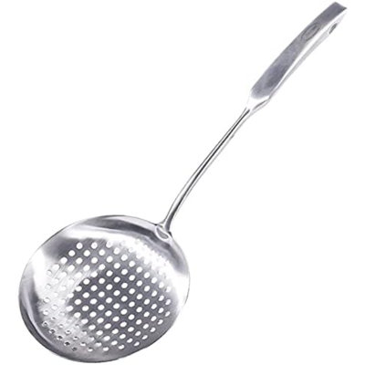 Slotted Spoon, [Rustproof, Integral Forming, Durable] 304 Stainless Steel Widen Skimmer With Vacuum Ergonomic Handle, Comfortable Grip Design Strainer Ladle For Kitchen, 16.93 Inches