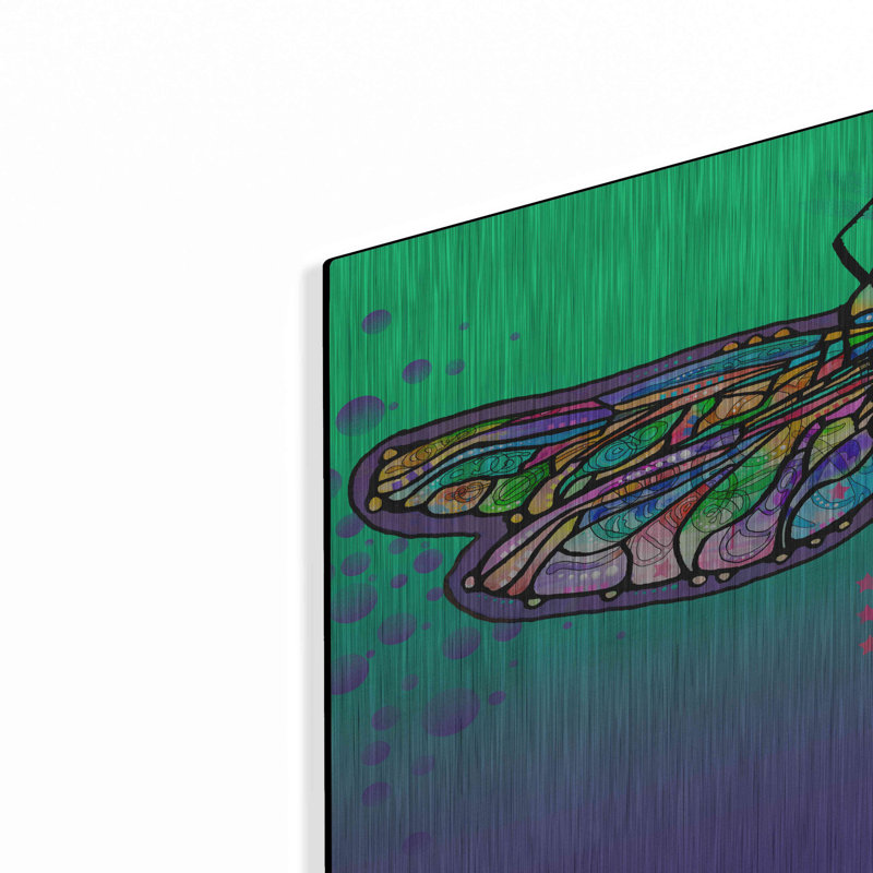 «Dragonfly» par Dean Russo sur métal, H 16 po x l 24 po
