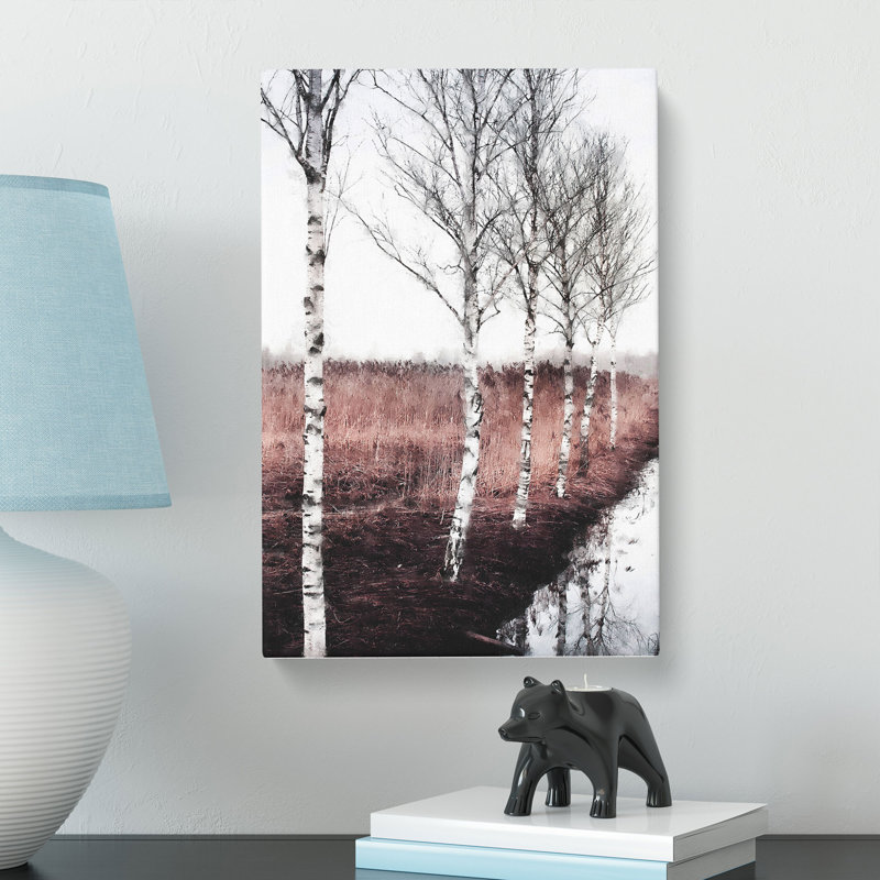 Row Of Birch Trees - Wrapped Canvas, 91cm H x 60cm W x 3cm D