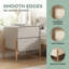 Petite table de chevet en bois massif, gris