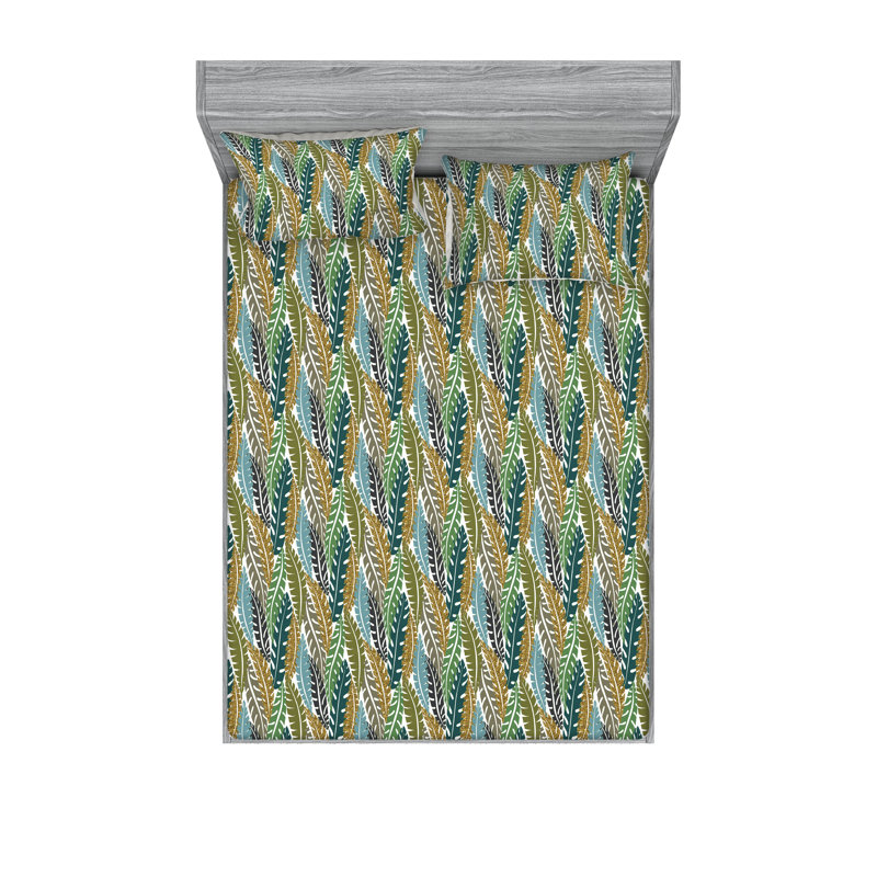 Drap-housse et taie décorative Ambesonne, Ensemble de draps pour très grand lit avec 2 taie