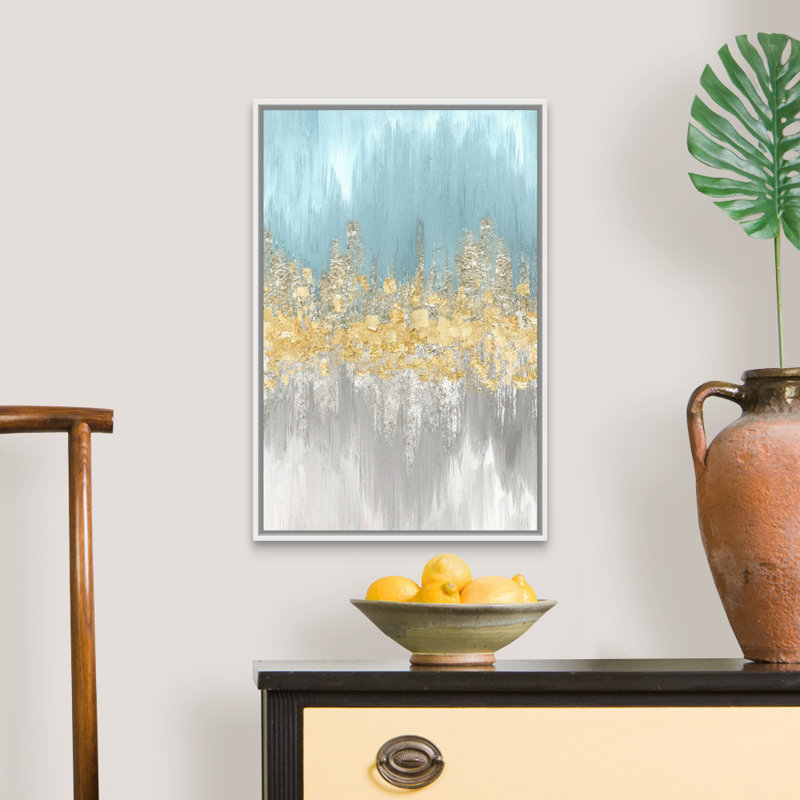 « Neutral Wave longueurs II » par Eva watts, reproduction d’art sur toile, H 26 po x l 18 po x P 1,75 po, Cadre blanc
