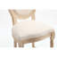 Chaise de salle à manger sculptée classique de style Louis avec revêtement en lin de coton, ensemble de 2