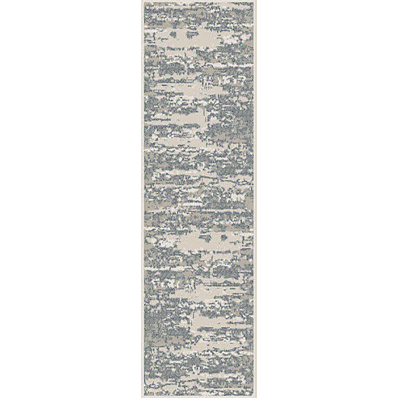 Tapis intérieur / extérieur gris en polypropylène fabriqué à la machine Mechling, Tapis de couloir 2 pi 2 po x 7 pi 3 po