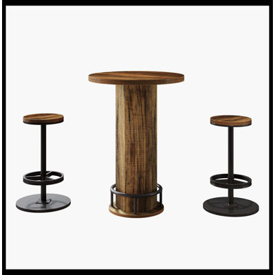 Bistro Sets With 2 Barstools, Pub Cocktail Table Bar Table With Chairs