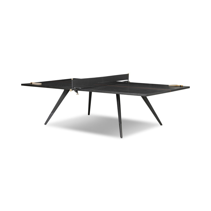 Ping Pong Table-Ebonized Oak Veneer, Brown Wood