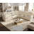 Off-White Genuine Leather 3-Piece Multi-Functional Recliner Sofa