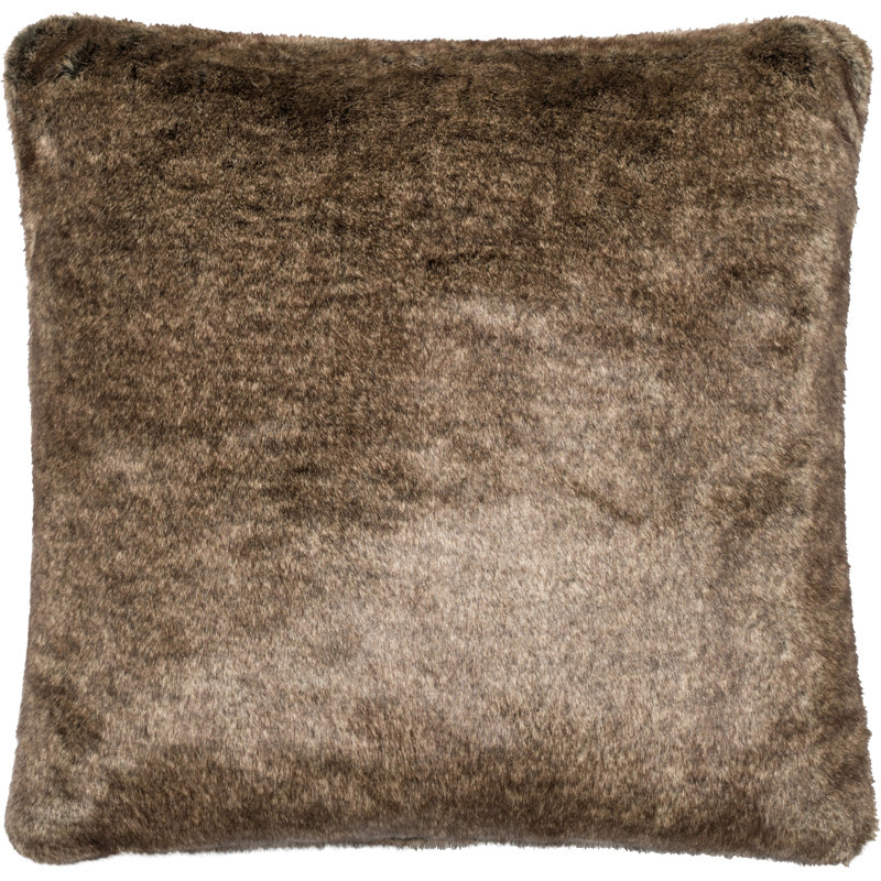 Coussin en fausse fourrure Trussell, Beige, Pas de bourre