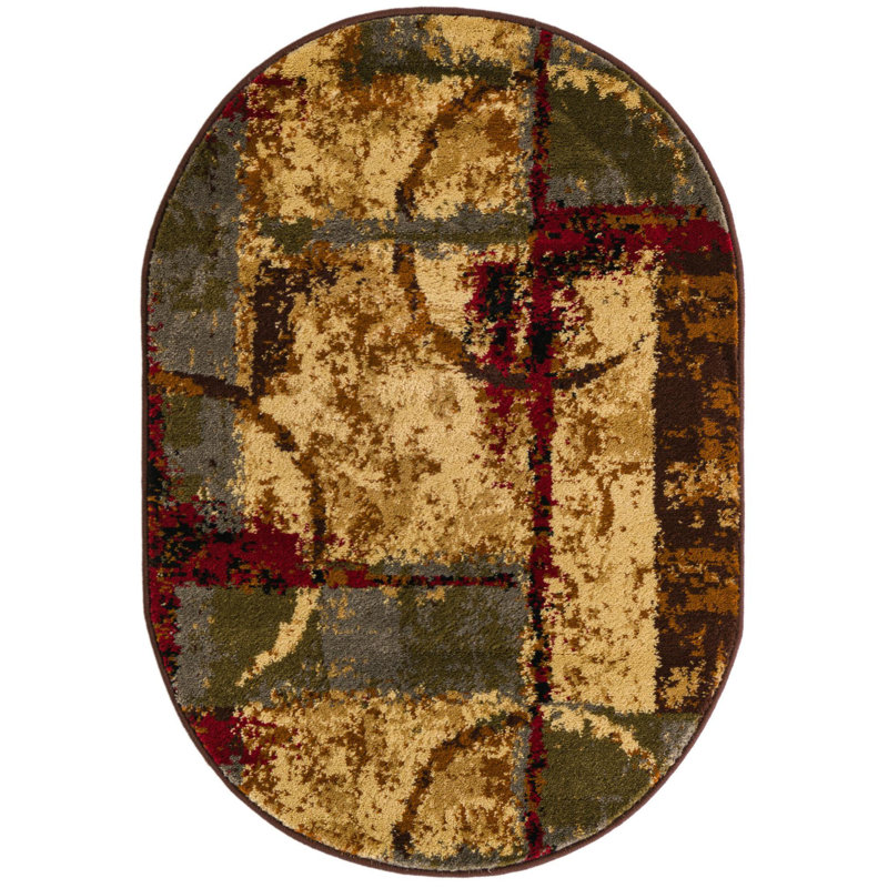 Trejo Abstract Indoor Rug, Oval 2'2" x 3'
