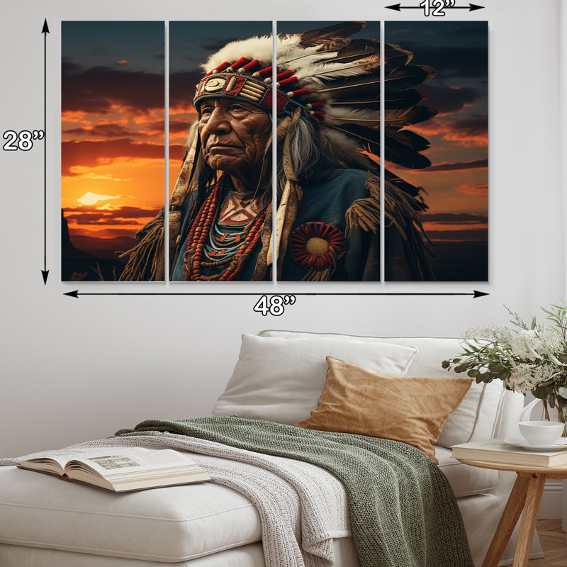 Ensemble de 4 peintures sur toile Native Art