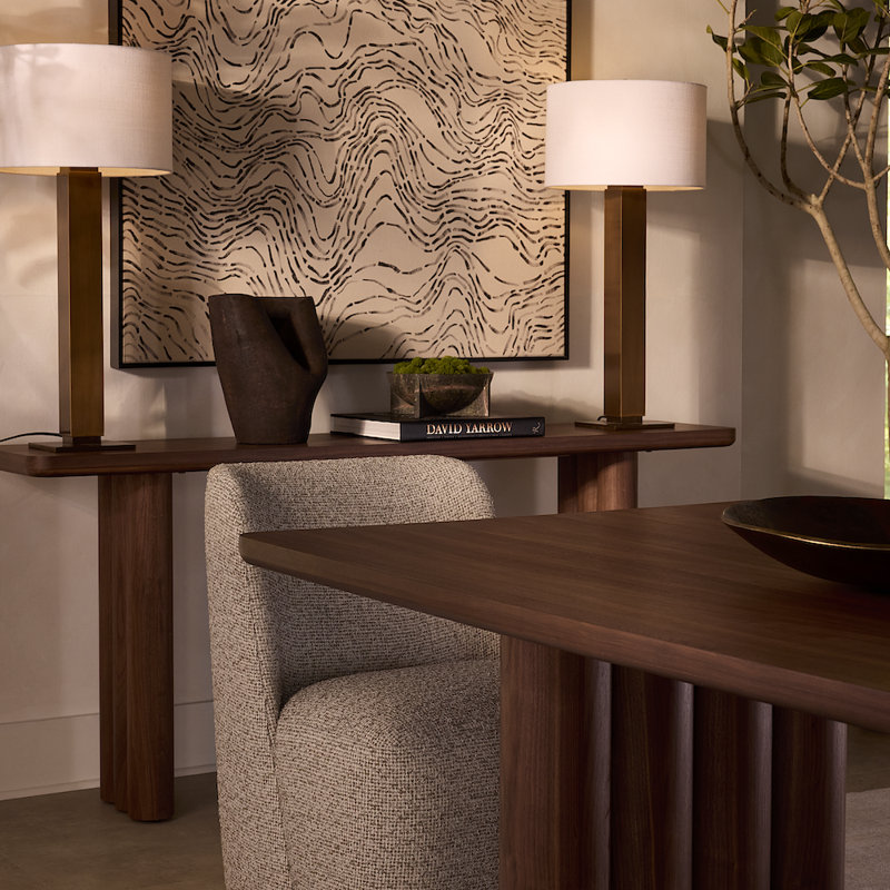 Theodore 72"Wood Mondern ConsoleTable Perfect Walnut Finish