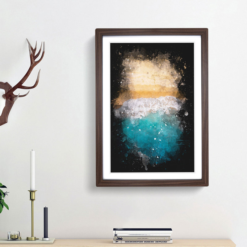 'Beach in Australia' - Picture Frame Graphic Art Print, 87cm H x 62cm W x 2cm D, Walnut Framed