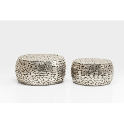 Couchtisch Pebbles Deluxe Silber (2/Set)