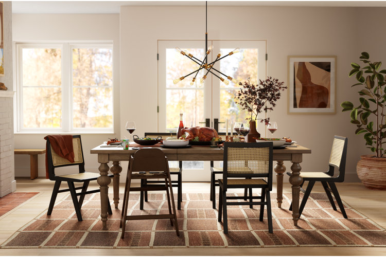 Thanksgiving tablescape ideas modern dining room set for Thanksgiving