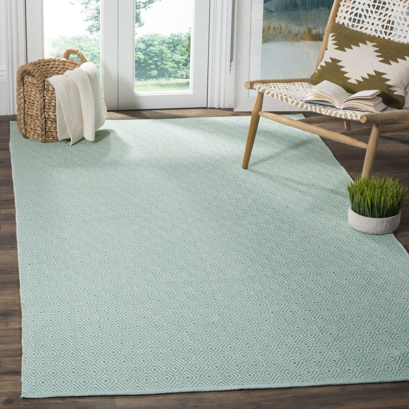 Dryden Hand Woven Cotton Geometric Rug, Rectangle 4' x 6'