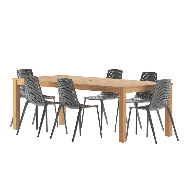 Anautica 88'' Rectangular 6 - Person Outdoor Dining Set