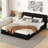 Queen Size Upholstered Platform Bed, Black