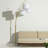 Trilage Gold 84 In. Mid-Century Modern 3-Light Adjustable Led Arched Floor Lamp With White Marble Base-1374269578