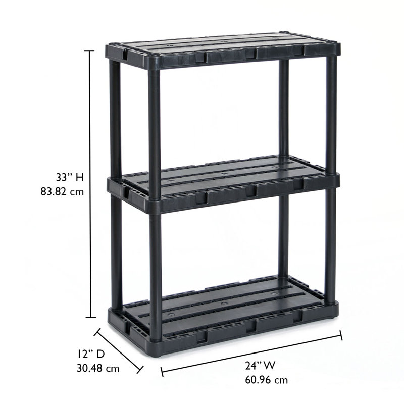 Gracious Living Knect A Shelf Light Fixed Storage 3 Shelf Shelving Unit (2 Pack)