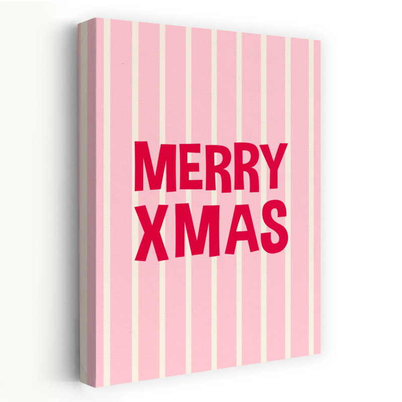 «Merry Xmas», reproduction d'art moderne abstrait audacieux, 24" H x 16" W