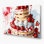Dessert, fraise et sablé, art mural en métal beige