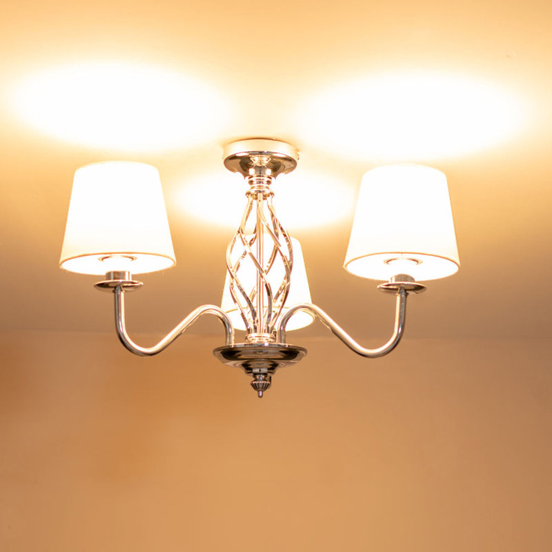 Prudenville LED Semi Flush Mount, Chrome, 33cm x 50cm x 43cm