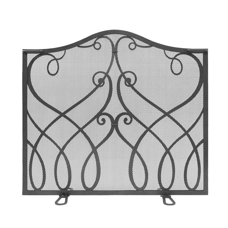 Pare-étincelles en fer Zinaida, Petit, Thermolaqué graphite