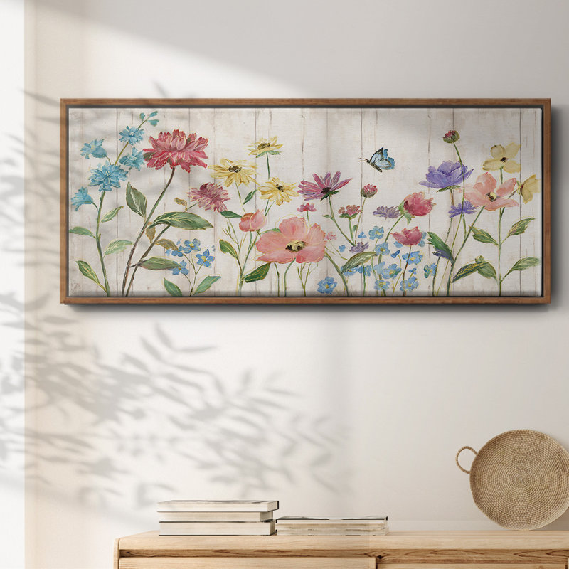 Fleurs sauvages sur toile encadrée, H 20 po x l 50 po